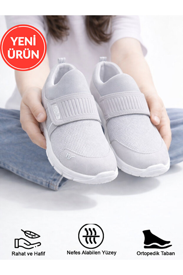 STOCON Tedy Unisex Çocuk Bağcıksız Cırtlı Rahat Esnek Günlük Sneaker Spor Ayakkabı STC1224