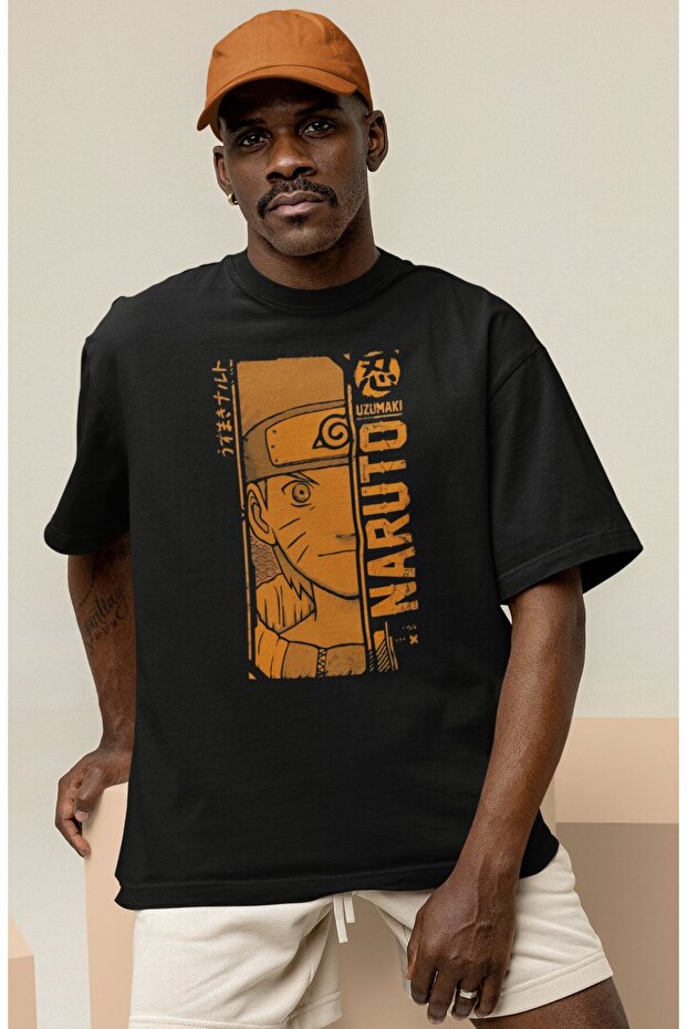 Design Naruto Uzumaki Printed Unisex Oversize Naruto Anime Series Character T-Shirt