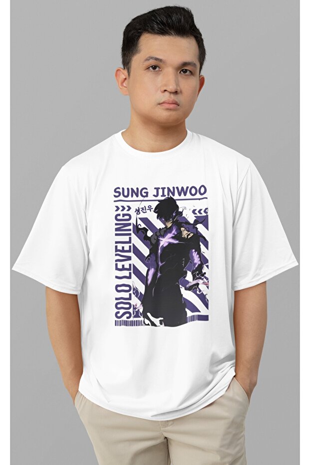 Design Sung Jin Woo Solo Leveling Arise Printed Unisex Oversize Anime Character T-Shirt