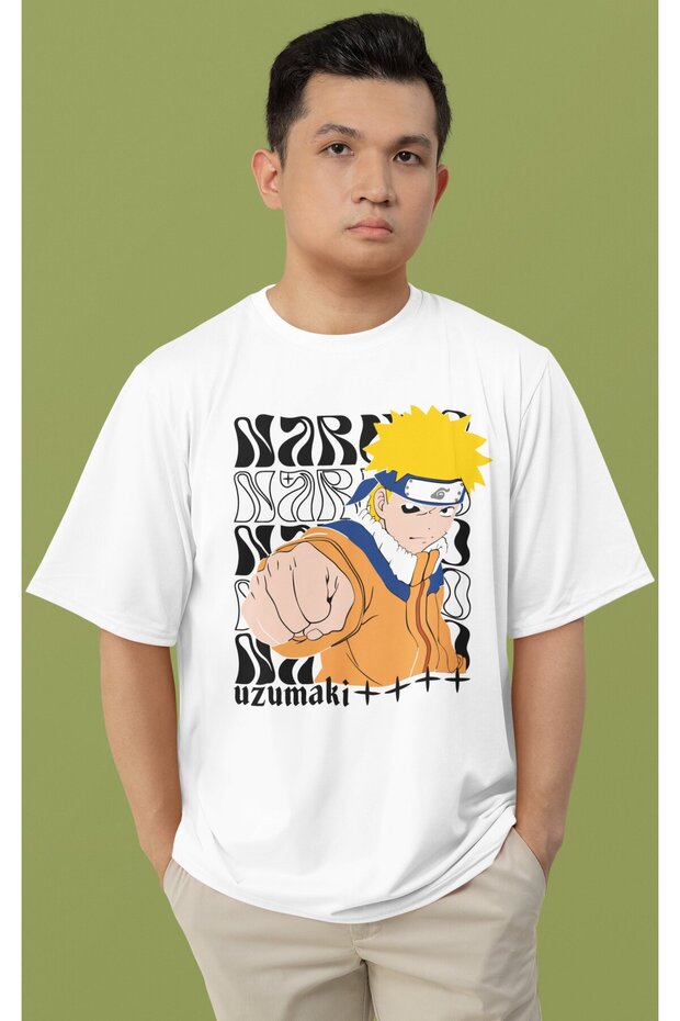 Design Naruto Uzumaki Printed Unisex Oversize Anime Character T-Shirt