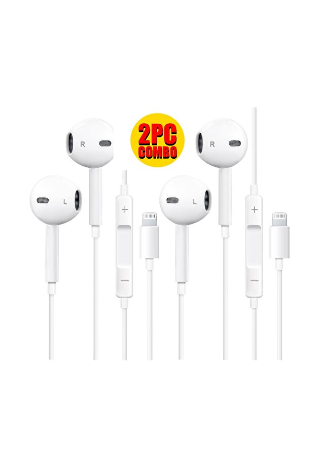 DualSound Pro Lightning Wired Earphones (2PC Combo)