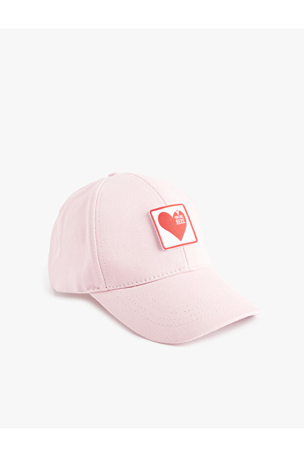 Cotton Heart Appliqué Cap Hat