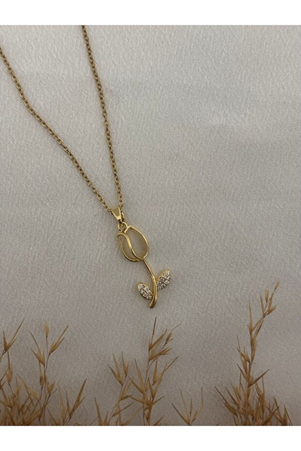 Lale Figür Çelik Kolye - 2