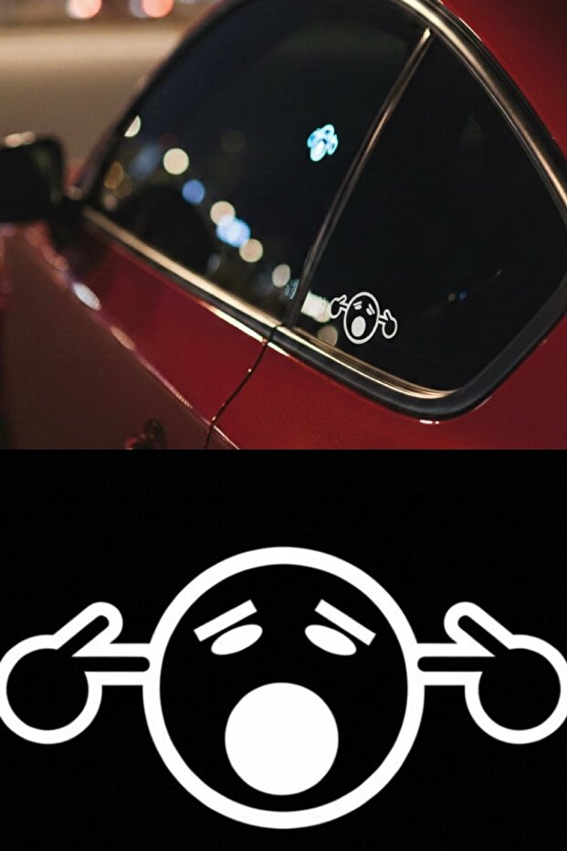 Earplug Emoji Sticker with Sound System Car Window Modified Decal