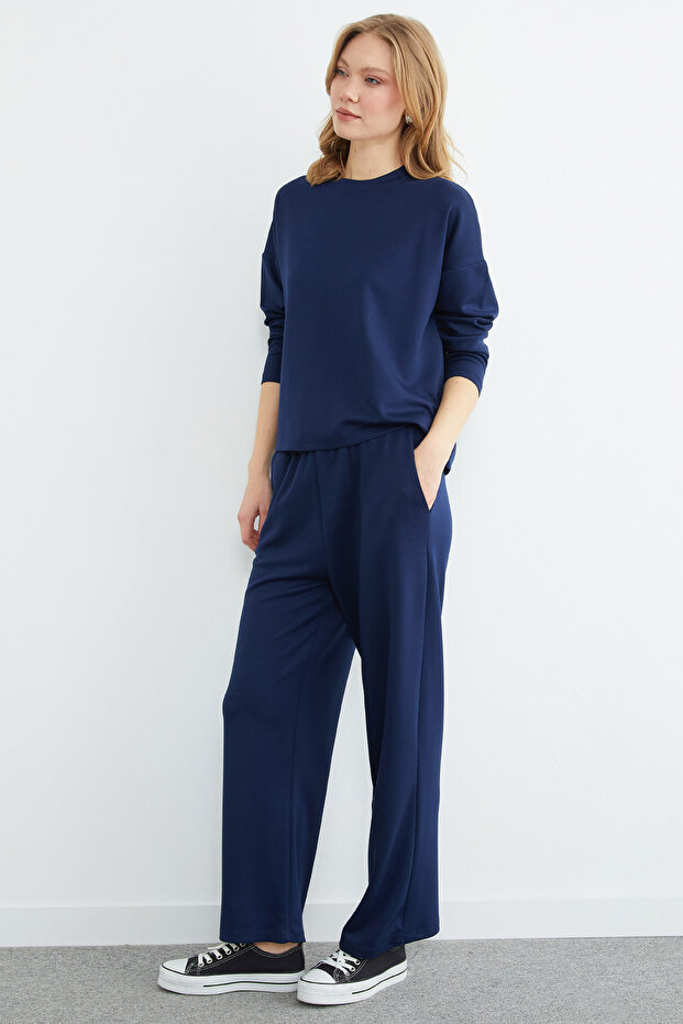 طقم مودال أساسي بأكمام طويلة مكون من قطعتين - 5