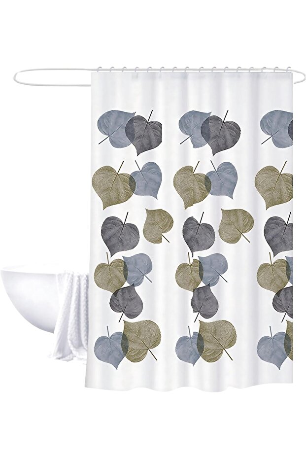 Shower Curtain, 180x180cm, Waterproof, Washable, 70% EVA, 30% PE (Autumn Leaf)