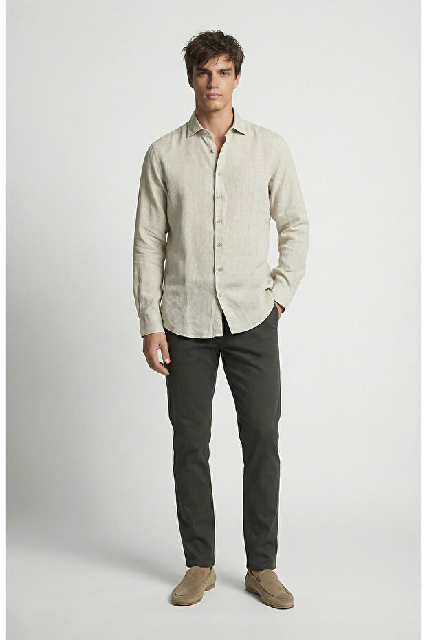 Naturel Keten Gömlek - 2