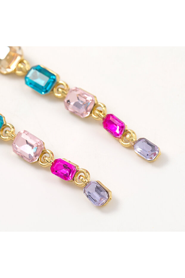 أقراط طويلة متدلية متعددة الألوان - 3