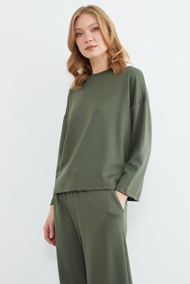 طقم مودال أساسي بأكمام طويلة مكون من قطعتين - 6