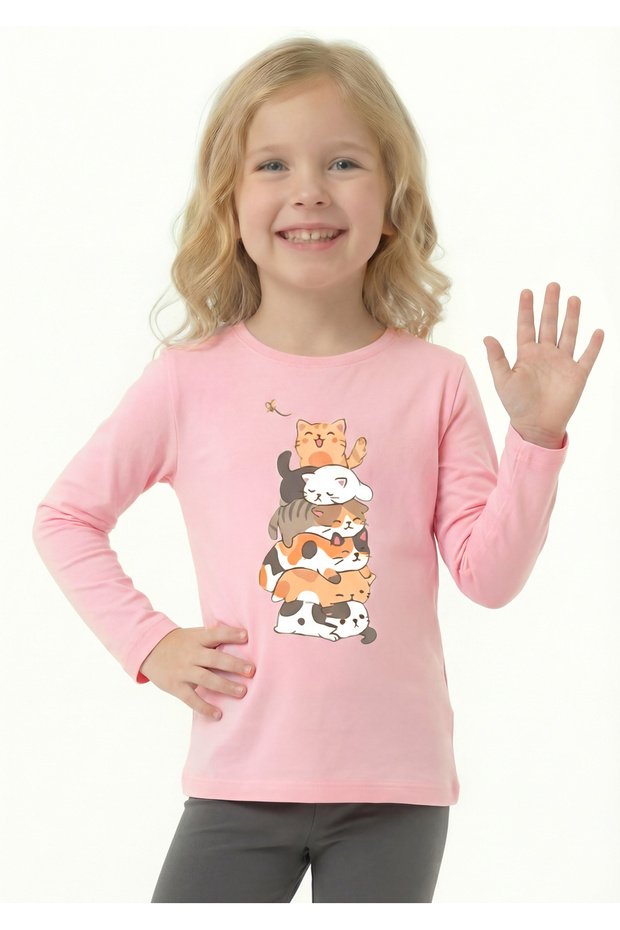 Printed Long Sleeve T-Shirt for Girls B9