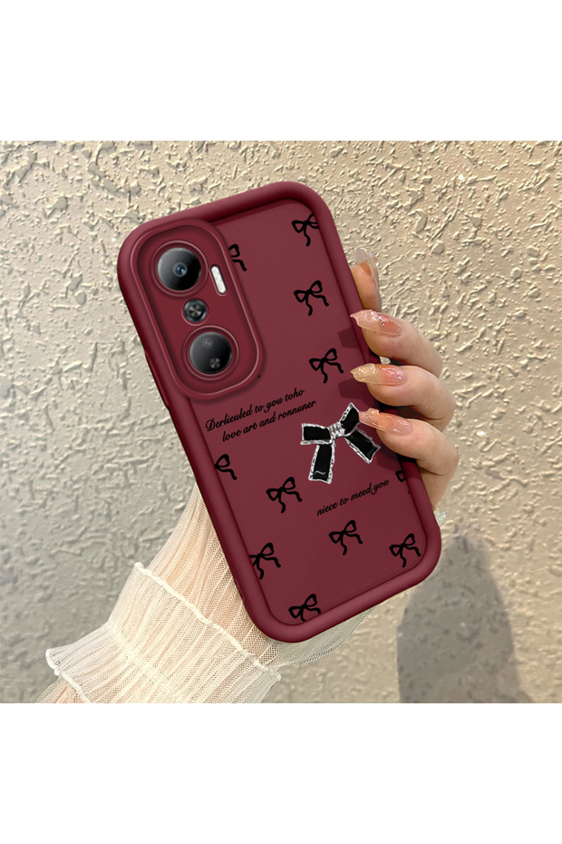 Infinix Hot 20 Compatible, Bowknot Patterned Silicone Phone Case