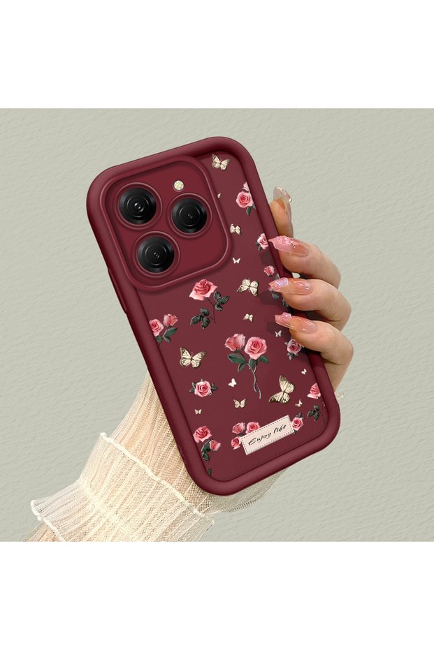Tecno Spark 20 Pro 4g Compatible, Stylish Floral Pattern Silicone Phone Case
