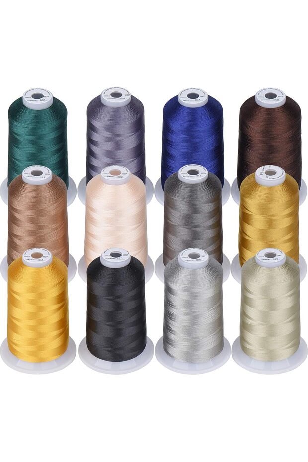 Embroidery Thread Set 12 Spools, 40wt, 5000 m, Assorted Colors 2 - 3