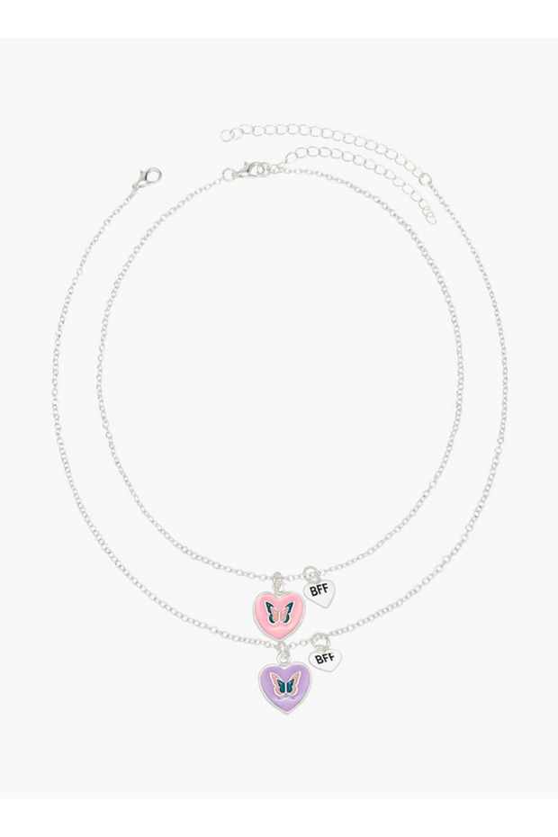 Butterfly Pendant Necklace with Lobster Clasp Closure - Set of 2