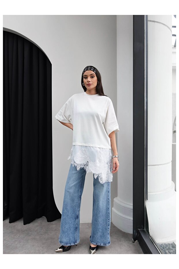 Dantel Detay Tshirt - 6