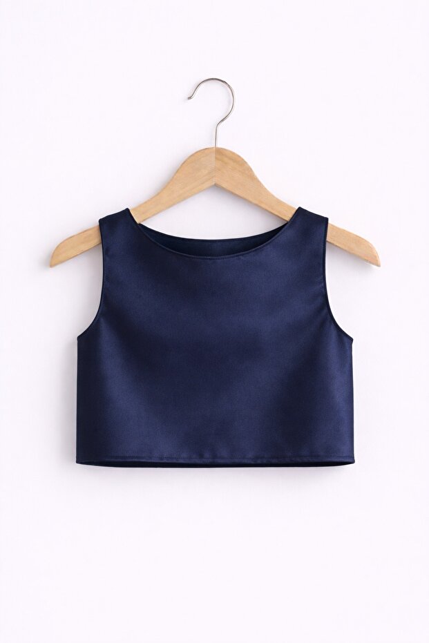 Girl's Navy Blue Crop Party, Special Occasion, Birthday Combination Bustier