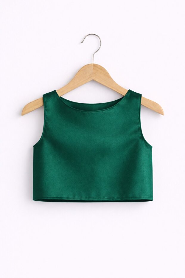Girl's Emerald Green Crop Party, Special Occasion, Birthday Combination Bustier