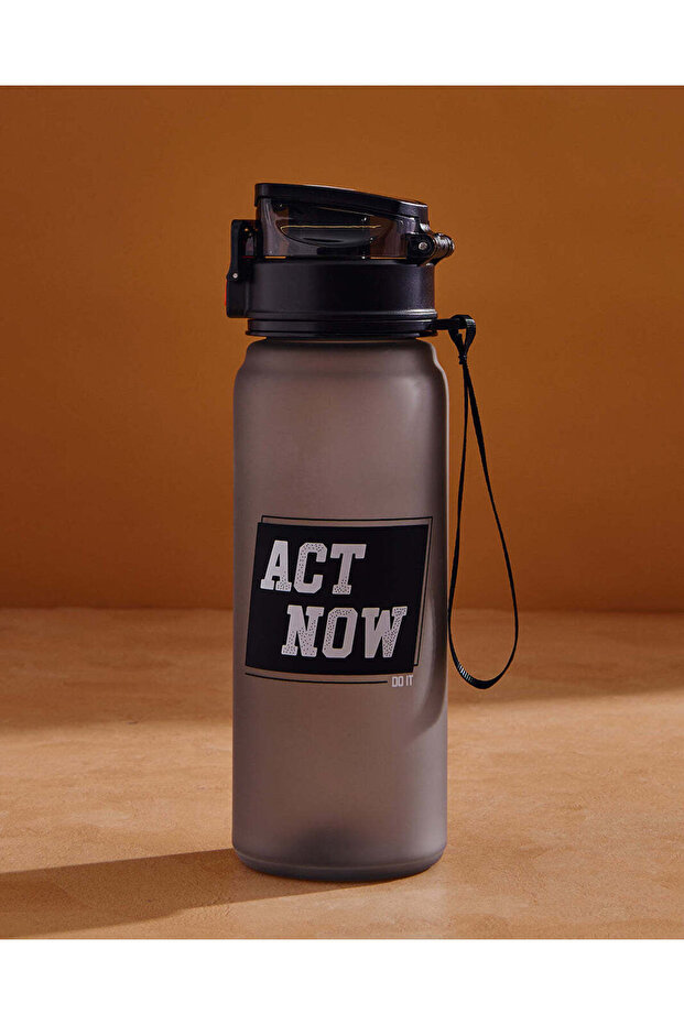 Black Printed Water Bottle (900ml)