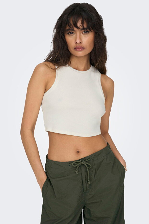 Kadin Slim Fit Cropped Basic Tank Top - 4