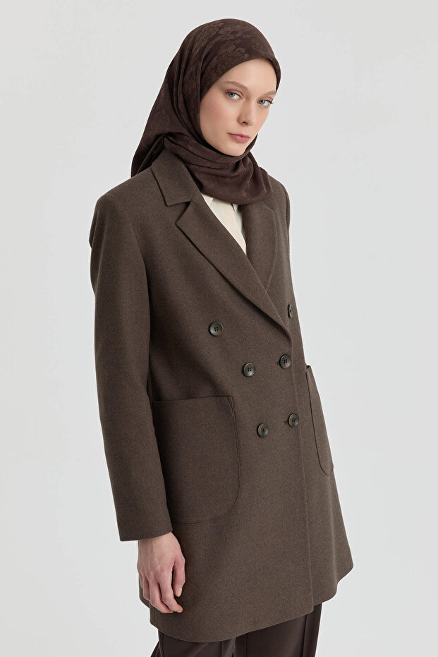 Blazer Ceket - Kahve - 5