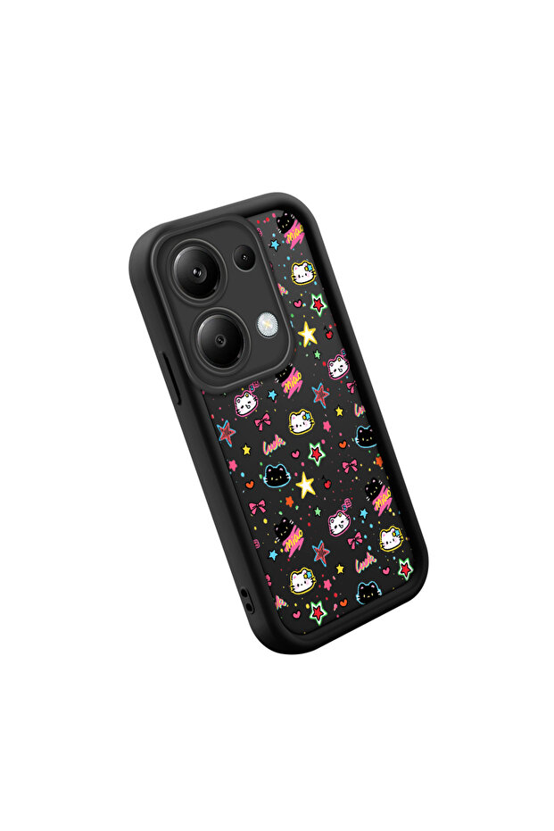 حافظة من السيليكون متوافقة مع هاتف Redmi Note 14S، مقاومة للصدمات، باللون الأسود، بنمط لطيف - 2