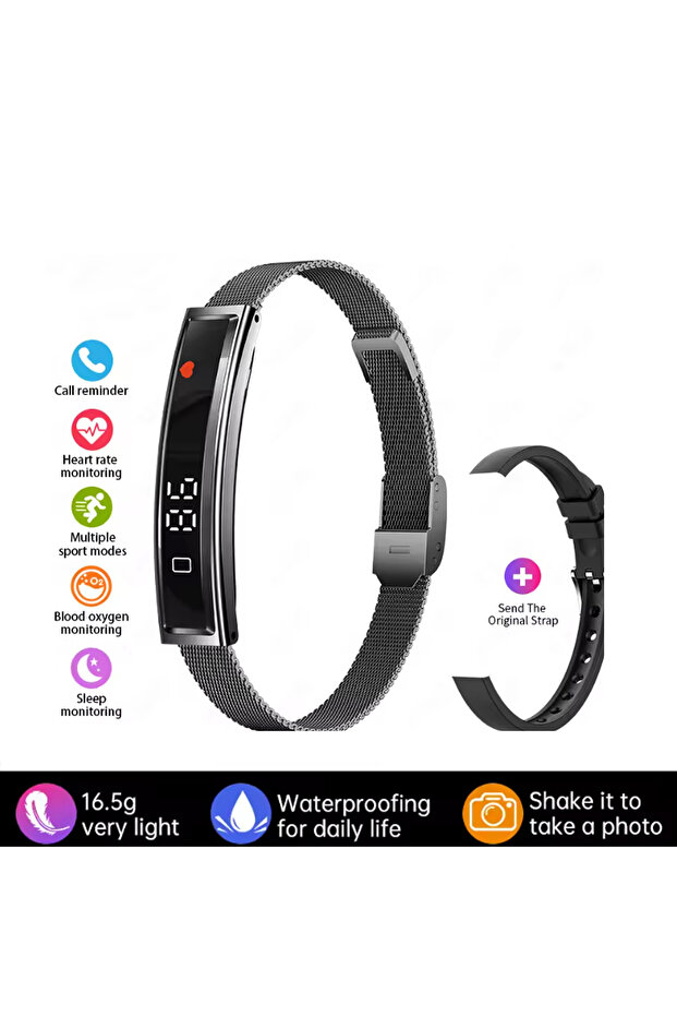 Smart Bracelet With Metal Strap
