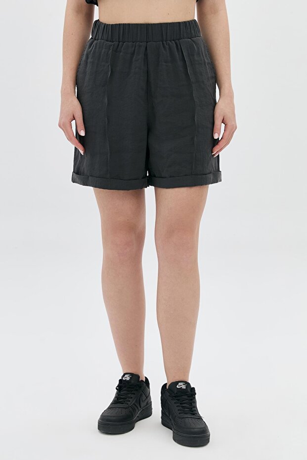 BELİ LASTİKLİ NERVÜRLÜ DUBLE PAÇA ŞORT - 2