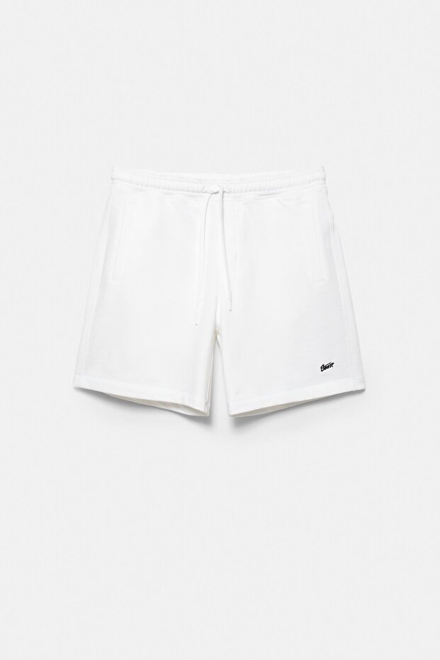 Logolu jogger bermuda şort - 8