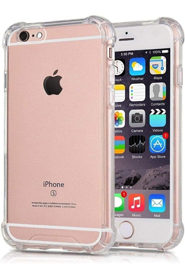 جراب حماية مقاوم للصدمات لهاتف آيفون 6G من آبل، شفاف - 2