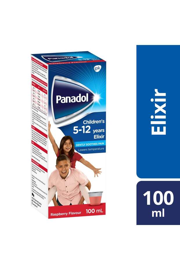 Children's Paracetamol Elixir Raspberry Flavor (5-12 Years), 100ml