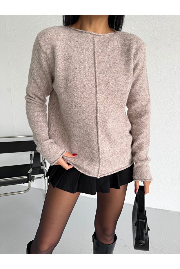 سترة أساسية من مزيج الصوف بياقة قاربية - 2