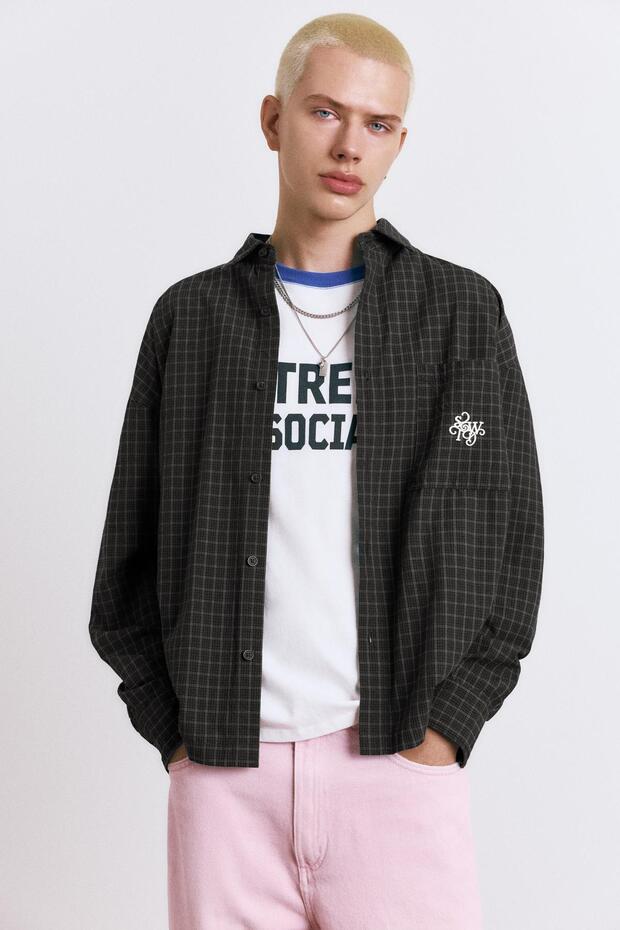 STWD işlemeli ekose gömlek - 1