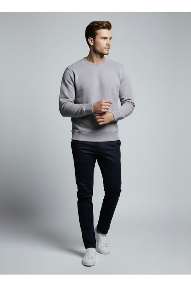 Men's Long Sleeve Basic Sweatshirt