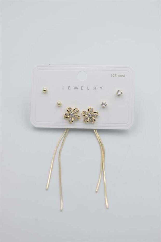 مجموعة أقراط متعددة - ذهبي - 1