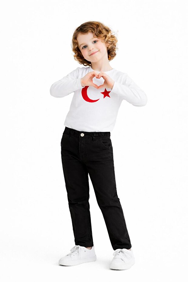 Men's Moonphase Printed Long-Sleeved T-Shirt and Pants