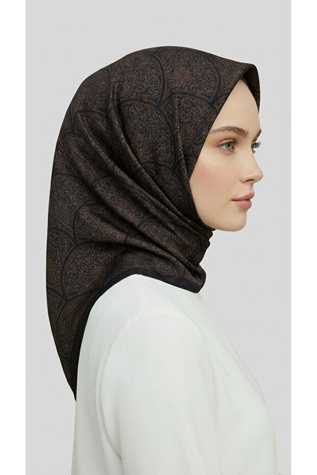 قماش رايون منقوش - أسود - 5