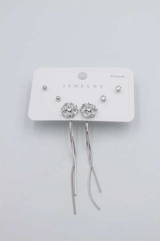 Multiple Set Earrings - Silver - 2