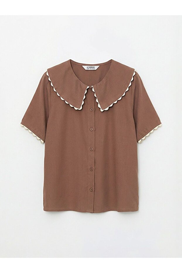 Baby Collar Short Sleeve Girls' Shirt