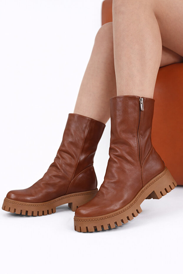 Fermuarlı Deri Bot - 3