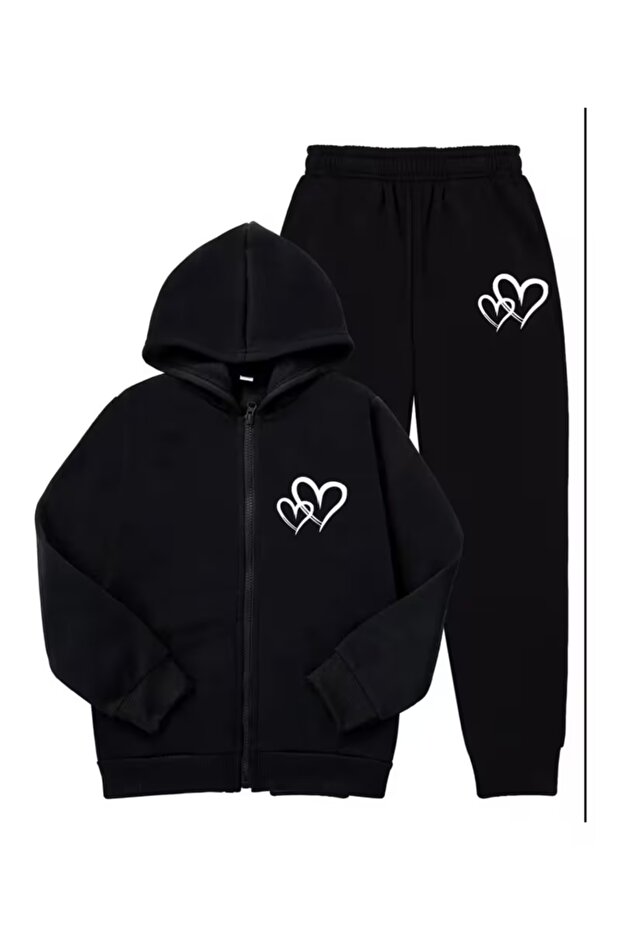 Children's Printed Zippered Jacket and Sweatpants Set