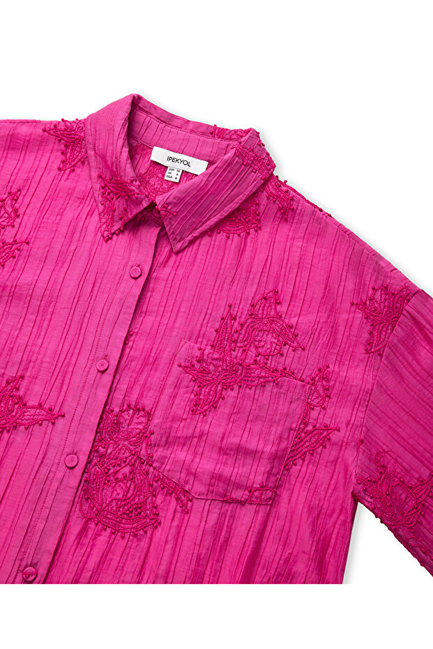 Nakış aplikeli gömlek - 4