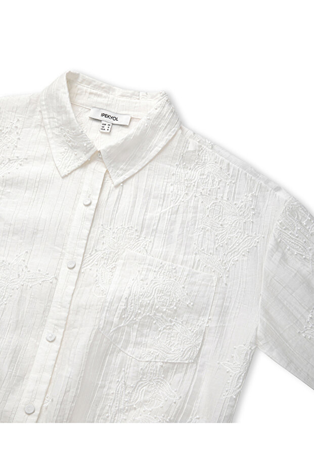 Nakış aplikeli gömlek - 4
