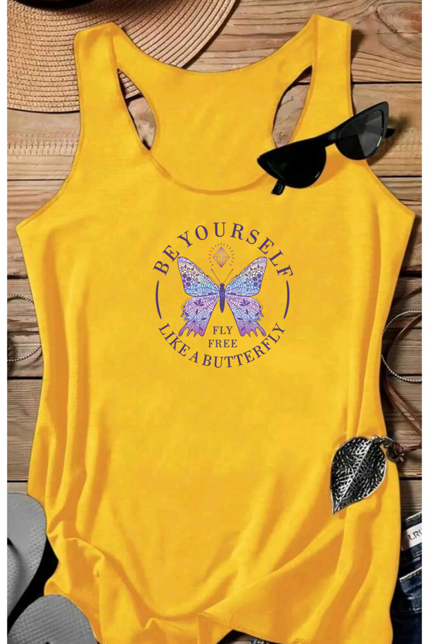 Popular Butterfly Printed Swimmer Women's T-Shirt