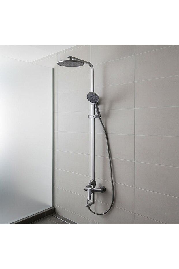 Charming Rain Shower Panel, 3 Function Stainless Steel/Brass Column Set