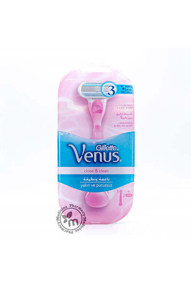 Venus 3 Blade Razor with 2 Replacement Blades for Women, 1 Pack