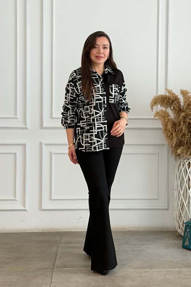 İspanyol Paça Çelik Örme Kalın Tayt Pantolon - 5