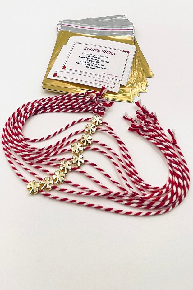 Marteniçka Wishing Bracelet Set with 10 Cards and Gelatin Shamrock Figures