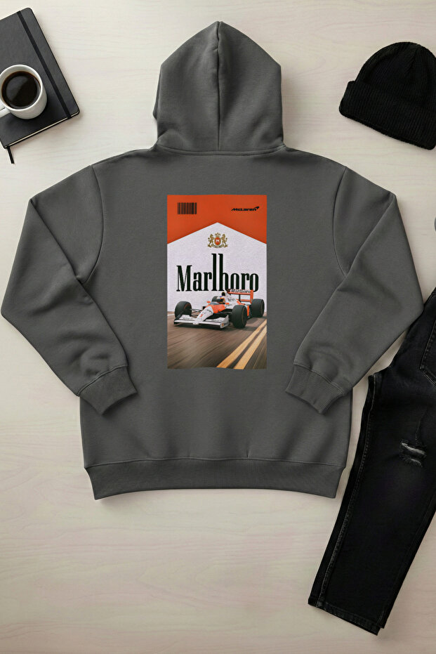 Pi̇lot - Unisex Hooded Kangaroo Pocket 3 Thread Puff (with Fleece Inside) Sweatshirt