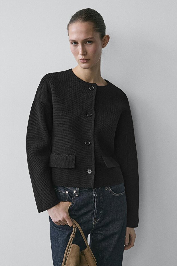 Pamuklu triko hırka - 2