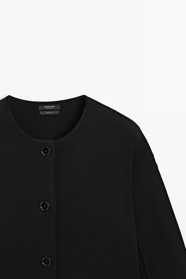 Pamuklu triko hırka - 6